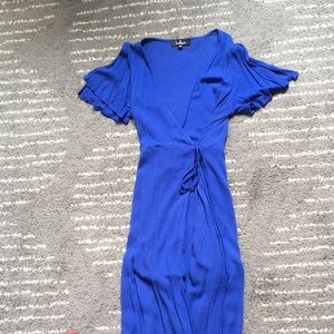 Blue wrap maxi dress